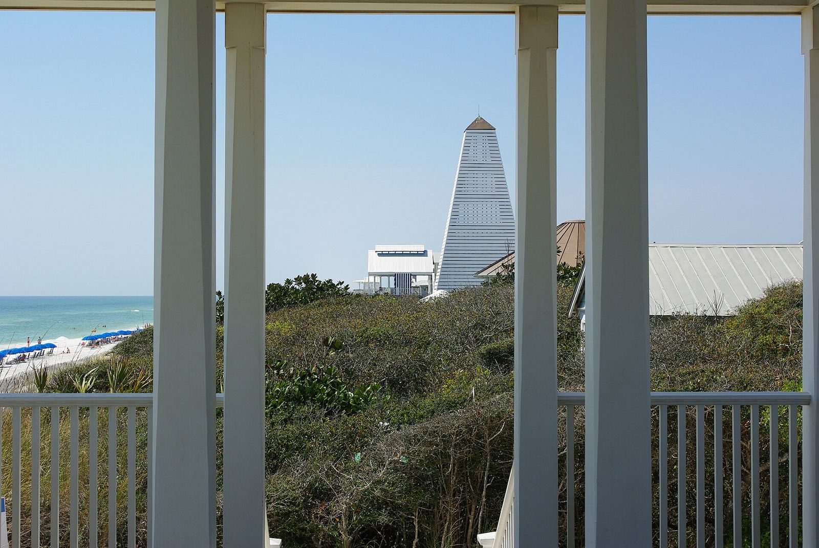 Beach pavilion and tower at Seaside on 30A, Florida